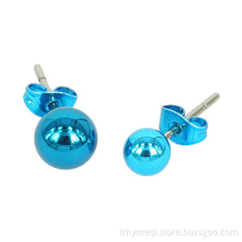 Stainless steel plated ball earrings, made of 316 stainless steel
